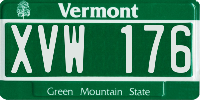VT license plate XVW176