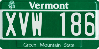 VT license plate XVW186