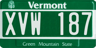 VT license plate XVW187