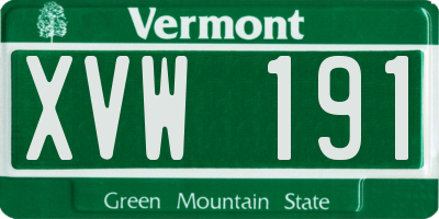VT license plate XVW191