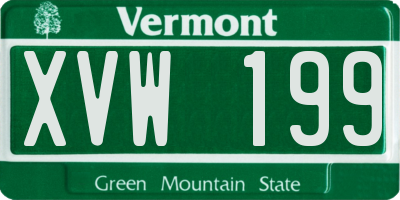VT license plate XVW199