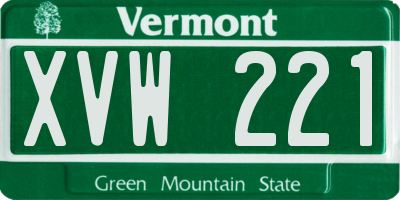 VT license plate XVW221