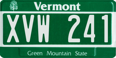 VT license plate XVW241