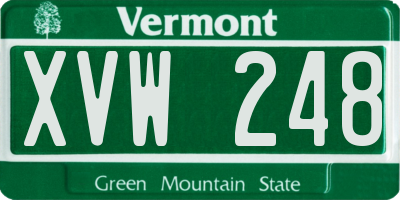 VT license plate XVW248