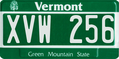 VT license plate XVW256