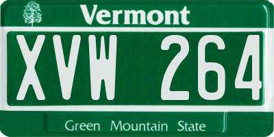 VT license plate XVW264