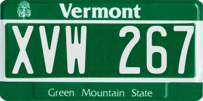 VT license plate XVW267