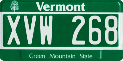 VT license plate XVW268