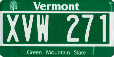 VT license plate XVW271