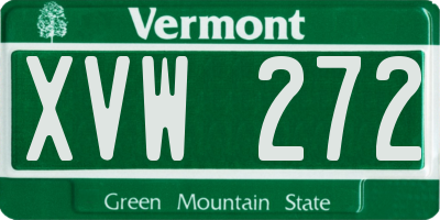 VT license plate XVW272