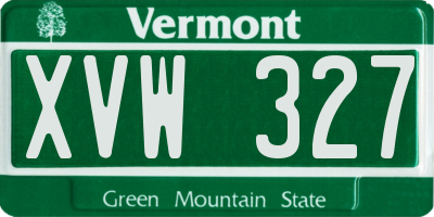 VT license plate XVW327