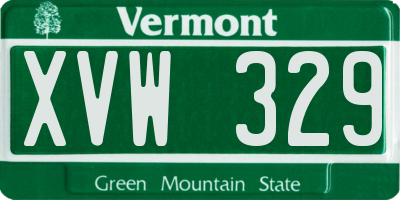 VT license plate XVW329