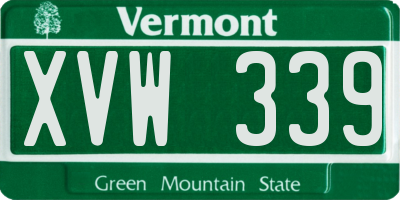 VT license plate XVW339