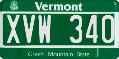 VT license plate XVW340