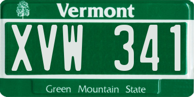VT license plate XVW341