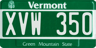 VT license plate XVW350