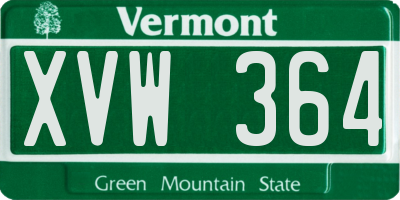 VT license plate XVW364