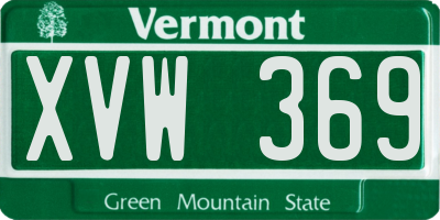 VT license plate XVW369