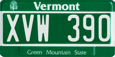 VT license plate XVW390