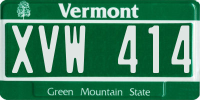 VT license plate XVW414