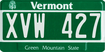 VT license plate XVW427