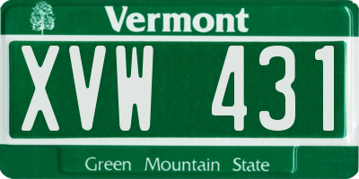 VT license plate XVW431