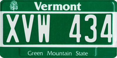 VT license plate XVW434