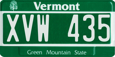 VT license plate XVW435