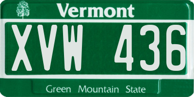 VT license plate XVW436