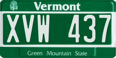 VT license plate XVW437