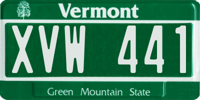 VT license plate XVW441