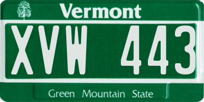 VT license plate XVW443