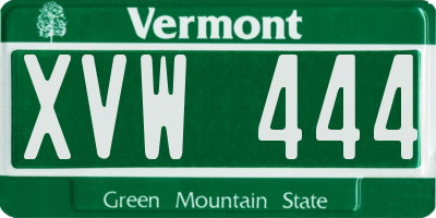 VT license plate XVW444