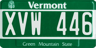 VT license plate XVW446