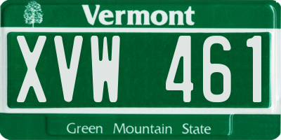 VT license plate XVW461