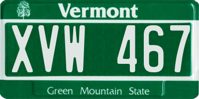 VT license plate XVW467