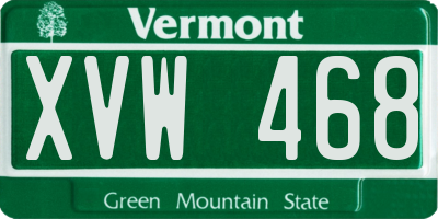 VT license plate XVW468