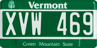 VT license plate XVW469