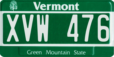 VT license plate XVW476