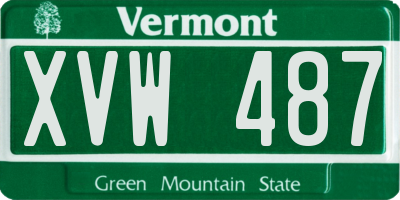 VT license plate XVW487