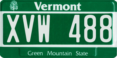 VT license plate XVW488