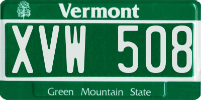 VT license plate XVW508