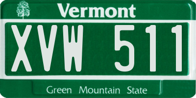 VT license plate XVW511