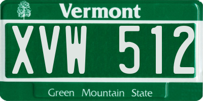 VT license plate XVW512