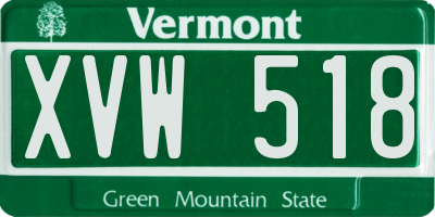 VT license plate XVW518