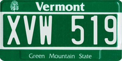 VT license plate XVW519