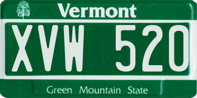 VT license plate XVW520