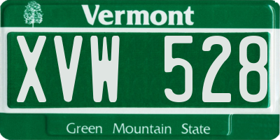 VT license plate XVW528
