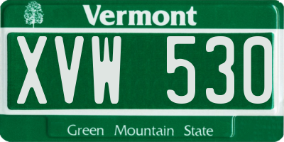 VT license plate XVW530