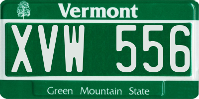 VT license plate XVW556
